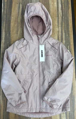 NUEVO DKNY Chaqueta/Abrigo Imitación Piel Polar Polvoriento Rosa Talla 7/8 Foto 1 de 3