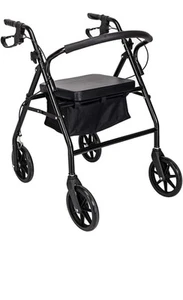 Folding Four wheel Mobility Walker With Seat And Carry Bag - Picture 1 of 8