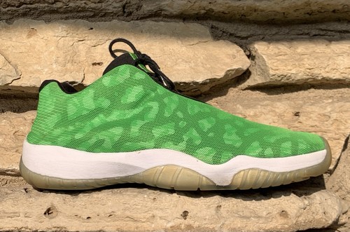 Jordan Future scarpe da ginnastica sportive basse leggere verde veleno mimetiche da uomo taglia US 10