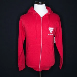 NUEVO CON ETIQUETAS Virgin Voyages Cruise Rojo Sudadera con Capucha Cremallera Completa Suéter Talla Pequeña - Imagen 1 de 6