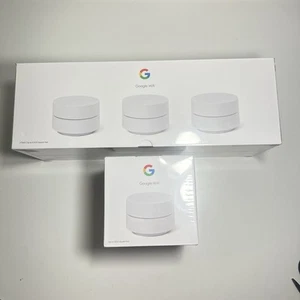 Google Whole-Home Wi-Fi Mesh Router System AC1200 Dual Band 4 Pack NEW SEALED - Afbeelding 1 van 6