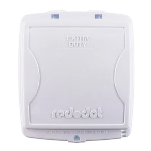 CUBIERTA BURBUJA SALIDA RESISTENTE A LA INTEMPERIE RED DOT 2CKPM-W MIENTRAS ESTÁ EN USO, BLANCA (PAQUETE DE 4) - Imagen 1 de 4