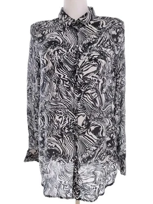 2nd Day Geknöpfte Bluse Gr. 34 Schwarz Viskose 100% Leopardenmuster Knöpfe La... - Bild 1 von 4