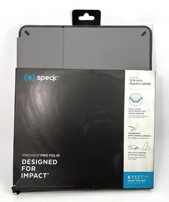 Speck Presidio Pro Folio Case for Apple 12.9 iPad Pro Gray & Black - Image 1 of 4