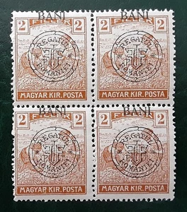ROMANIA 1919 Cluj Kolozsvar 2 BANI MNH Reaper Block Mi 26I Straight N Err 179-1 - Picture 1 of 4