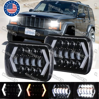 2x Faros LED para Jeep Wrangler YJ 1986-1995 Cherokee XJ 1984-2001 5x7 7x6 Foto 1 de 4
