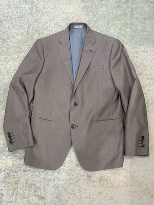 JF J Ferrar Blazer Jacket Men 40S BROWN Slim Fit Two Button Sport Coat Suit - Image 1 of 4