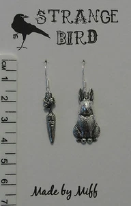 Rabbits heart carrots! earrings rabbit bunny carrot funky cute weird - Picture 1 of 3