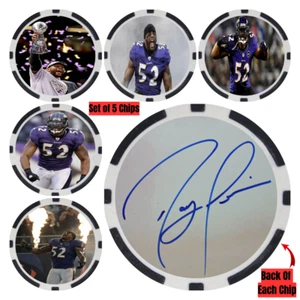 Ray Lewis SIGNED Poker Chip Set (5)- Top 100 NFL Football Player - Picture 1 of 2