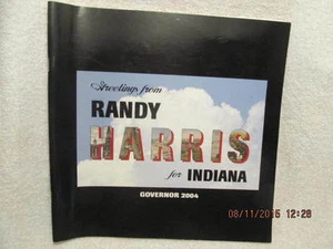 Signed Book Randy Harris for Governor 2004 With 538 Indiana Postcard Reprints - Imagen 1 de 3