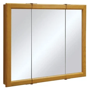 36 Inch Claremont Bathroom Medicine Cabinet, Wall Mounted, Mirror, Oak, 54528... - Picture 1 of 12