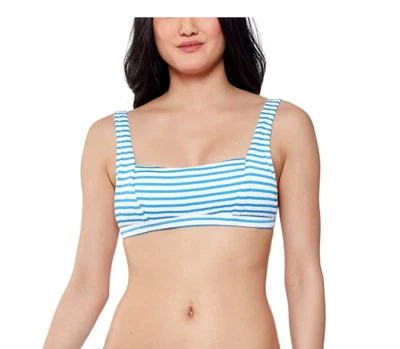 Traje de baño Jessica Simpson azul a rayas con lazo trasero grande separado Foto 1 de 2