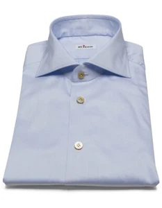 Camisa Kiton azul claro con cuello de tiburón - Imagen 1 de 14