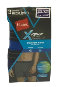 Hanes - Men's 3-Pack X-Temp Comfort Cool Boxer Briefs, Regular Length, 2XL/2XG - Picture 1 of 3