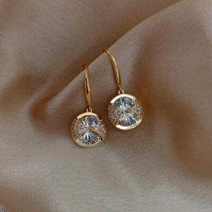 Fashion Square Waterdrop Zircon Drop Dangle Earrings Stud Women Wedding Jewelry - Picture 1 of 26