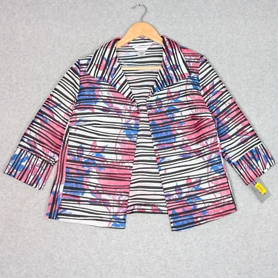 Allison Daley Petite Open Front Blazer Jacket Womens 8P 3/4 Cuffed Sleeve New - Image 1 of 4