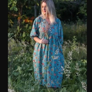 River Goddess Hawa Midi Dress In Henna Floral Print Boho Flowy Prairie NWT XXL - Picture 1 of 8