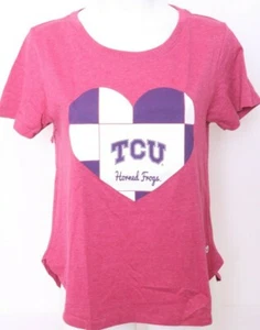 NEW Texas Christian Horned Frogs TCU Colosseum Maroon Heart SS T-Shirt Women's M - Picture 1 of 9