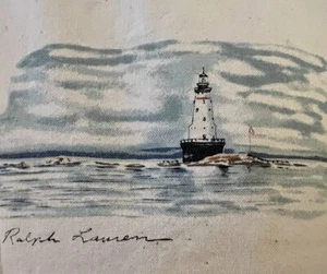 Ralph Lauren Lighthouse Motif Canvas Vest RARE Kids Unisex Girls Boys Vintage 4T - Picture 1 of 15