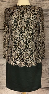 Ted Baker Bronze Lace & Black Shift Cocktail Occasion Dress 10UK Ted sz3 - Picture 1 of 11