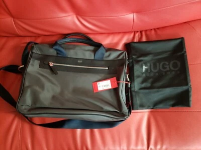 HUGO Hugo Boss Men's Digital Light Nylon Workbag, Dark Grey - Image 1 of 4