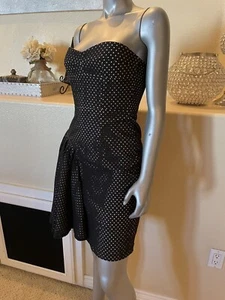 NWT BCBG MAXAZRIA STRAPLESS FISHNET RUFFLE FIT & FLARE DRESS SZ 2 $248.00 - Picture 1 of 12