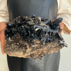 5350G Natural Beautiful Black Quartz Crystal Cluster Mineral Specimen AB64 - Picture 1 of 21