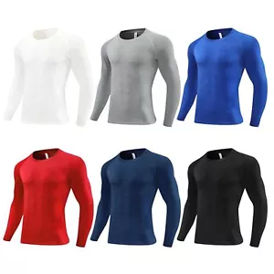 3-Pack Men Quick Dry Fitness Compression Long Sleeve Baselayer Tight Sports Top - Picture 1 of 16