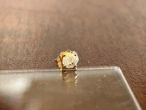 14k Yellow Gold .17ct Round Diamond SINGLE Stud Earring - Picture 1 of 5