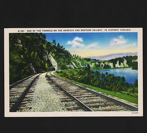 Viginia One of the Tunnels Norfolk and Western Railwat Leinen unbenutzt - Bild 1 von 2