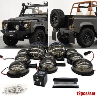 12pcs For Land Rover Defender 90/110 90-16 Complete Light LED Upgrade Kit Smoke - Image 1 of 4