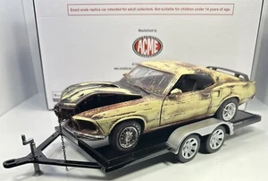 GMP/AutoWorld 1/18 Scale FORD MUSTANG “WRECKED VERSION”w/Trailer “Custom 1 Of 1 - Picture 1 of 12