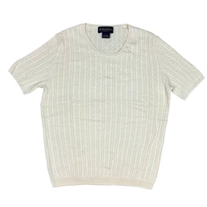 Brooks Brothers Hemd Damen Medium Seide Kaschmir Kurzarm Zopfmuster - Bild 1 von 6