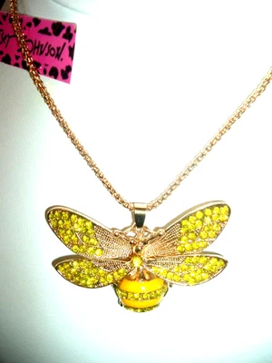 COLLAR ORO ABEJA MIEL ESMALTE CRISTALES PEDRERÍA AMARILLOS Betsey Johnson Foto 1 de 4