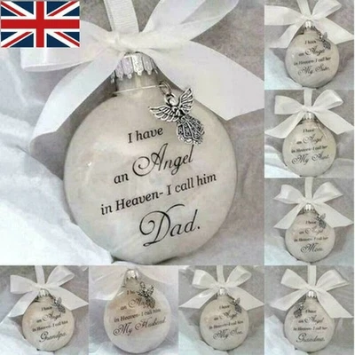 Memory Christmas Clear Ball Angel in Heaven Xmas Tree Bauble Home Ornament Gift - Image 1 of 4