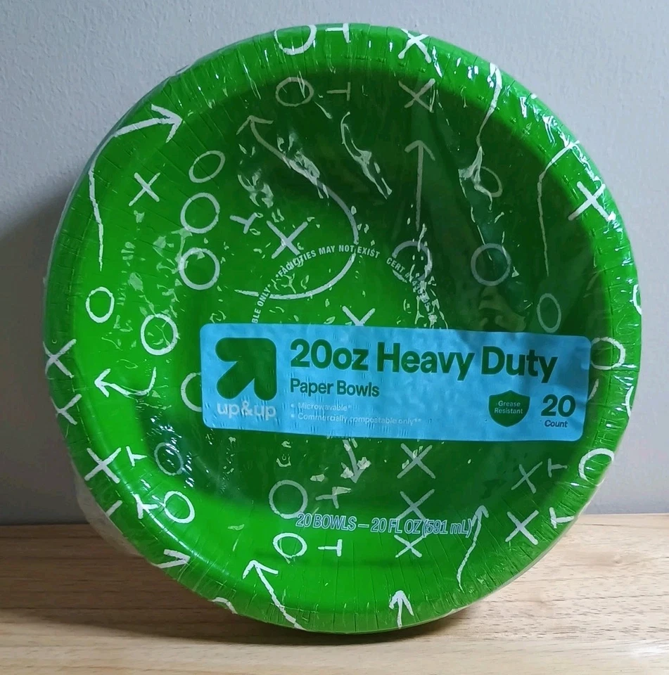green Paper Bowls 20 oz 20 Per Pack Tableware Decorations Party Supplies - Image 1 of 1