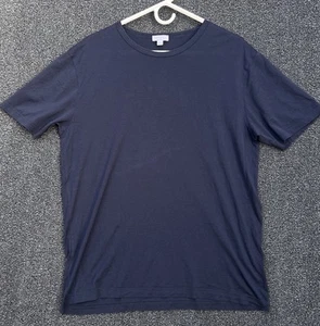 Sunspel Damen 100% Baumwolle Kurzarm Rundhals T-Shirt Dunkelblau - Bild 1 von 6
