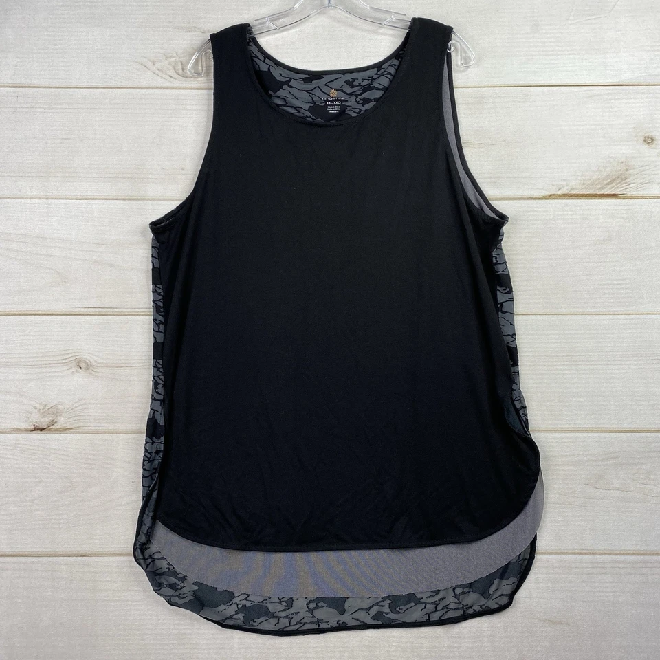 Camiseta sin mangas Tangerine para mujer XXL negra gris estampada túnica forrada ropa deportiva Foto 1 de 4