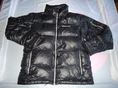 Marmot Jacket Mens LARGE Black 650 Fill Down Puffer Zip Pockets Winter - Image 1 of 4