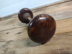 Antique Victorian Brown Porcelain Marble Swirl Pair Door Knob set - Picture 1 of 6
