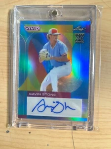 2022 Leaf Vivid TRUE #1/1 Gavin Stone RC Auto Los Angeles Dodgers Sealed Card - Picture 1 of 8