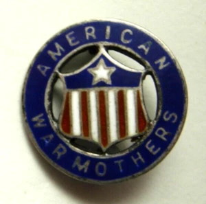 WW2 Sterling / Enameled - AMERICAN WAR MOTHERS - Pin - Picture 1 of 2