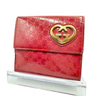 Gucci Bifold Wallet Micro Gg Guccissima Lovely Heart Enamel Leather