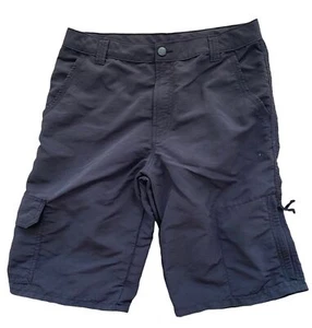 Unbranded Shorts Boys Black Nylon  Zip Pocket Adjustable Waist Quick Dry Travel - Picture 1 of 4
