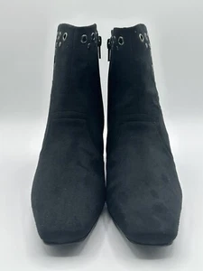 Carolyn Strauss Suede Ankle Bootie Black Studded NIB SIZE 8 - Picture 1 of 7