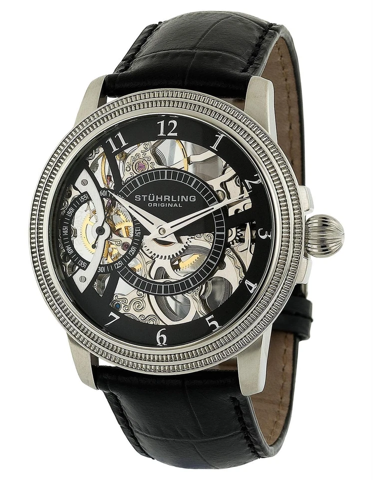 STUHRLING 288387 Mens 'Brumalia' 228.33151 Skeletonized Black 44m Watch - Image 1 of 2