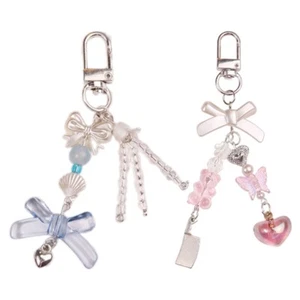 Portable Hangings Decoration Delicate Heart Bowknot for Keychains and Handbags - Afbeelding 1 van 10