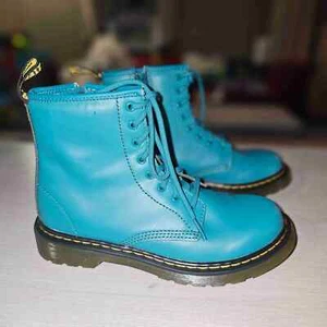 NWOT Dr Martens Teal Green Junior 1460 Combat Lace Up Boots Big Kids Size 3 - Picture 1 of 7