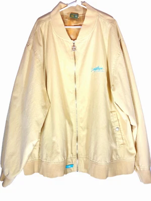 Chaqueta estilo bombardero Miskeen Originals vintage para hombre 3XL algodón amarillo pálido Foto 1 de 4