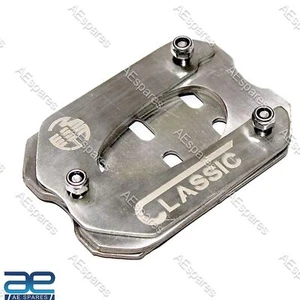 Side Stand Extender Base Silver SS For Royal Enfield Reborn Classic 350 ECs - Picture 1 of 2